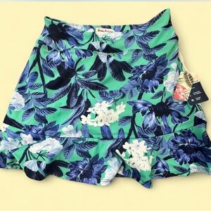Floral Green and Blue Skirt